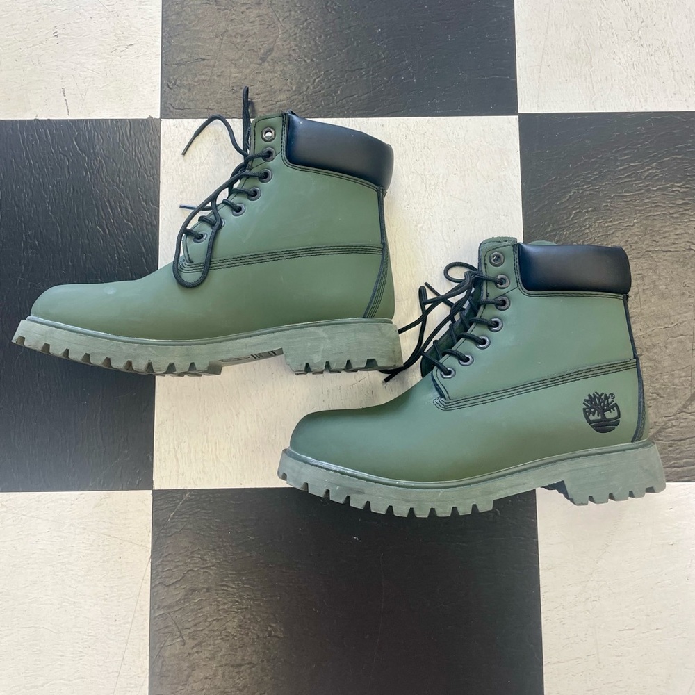 Matte Green Timberland Boots
